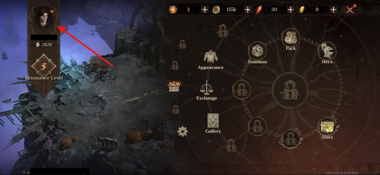Tap your profile avatar in the top-left corner