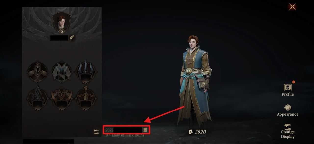 Copy your Dragonheir Silent Gods UID from the bottom of the profile